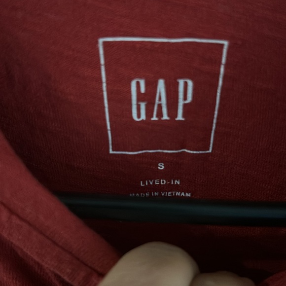 Gap Red Long Sleeve Henley Size Small 100% Cotton Unisex - Picture 4 of 6